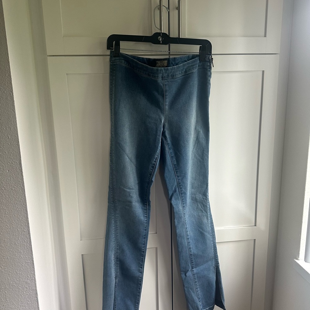 Free People Blue Flare Wide Leg Jeans